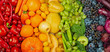 Rainbow fruit and vegetable background