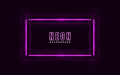 Aufkleber - Abstract luminous neon frame background  with blue color light effect. Vector light illustration on dark concept can use for music cover poster, flyer, frame banner promotion,