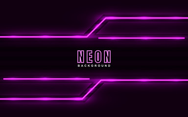 Aufkleber - Abstract luminous neon frame background  with blue color light effect. Vector light illustration on dark concept can use for music cover poster, flyer, frame banner promotion,