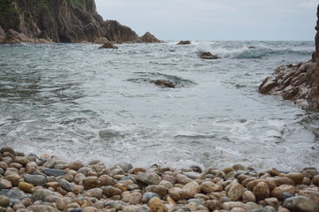 Beautiful sky and rocky coast  in Japan