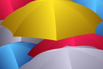 Poster - Abstract geometric pattern background use any gradient colors as blue, yellow, red and grey. The shape of element like a umbrella.