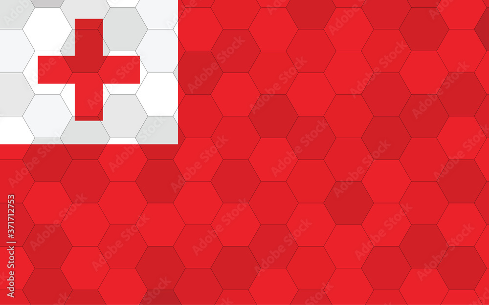 Tonga flag illustration. Futuristic Tongan flag graphic with abstract ...