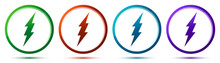 Electricity Icon Artistic Frame Round Button Set Illustration