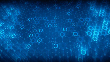 Wall Mural - Hexagon design of future technology digital abstract background concept