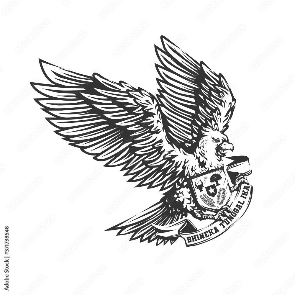 Garuda Pancasila Indonesia vector illustration. Stock V…