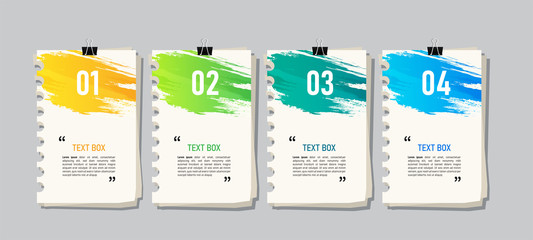 Poster - Text box design with note papers.	