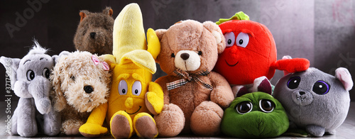 Fotografía Group of stuffed animal toys in a children's room