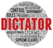 Dictator word cloud isolated on a white background 