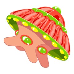 Poster - Ufo icon. Cartoon of ufo vector icon for web design isolated on white background