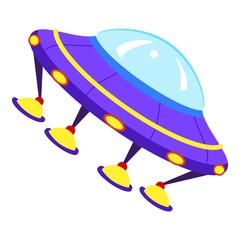 Poster - space ufo icon. cartoon of space ufo vector icon for web design isolated on white background