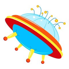 Poster - scifi ufo icon. cartoon of scifi ufo vector icon for web design isolated on white background