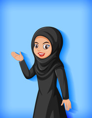 Sticker - Beautiful arabic lady cartoon character