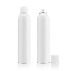 Wall Mural - Blank white aluminum spray bottle for health care product design mock-up isolated on white background