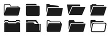 Set Folder Flat Icons Sign – Vector