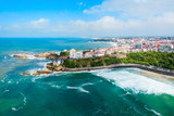 Fototapeta Desenie - Biarritz aerial panoramic view, France