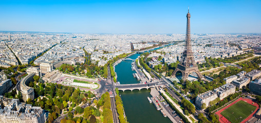 paris aerial panoramic view, france