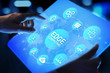 © WrightStudio - Edge computing modern IT technology on virtual screen concept.