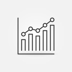 Sticker - Bar Chart with circles vector concept icon or sign in outline style