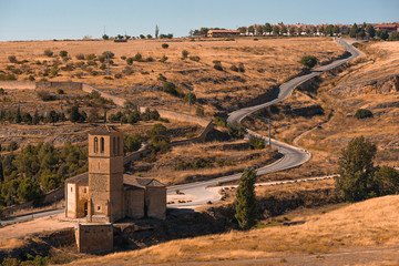 Wall Mural - view of segovia cathedral and church