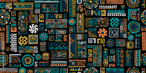 Photo Ethnic handmade ornament, seamless pattern