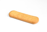Fototapeta  - Single brown stick biscuit isolated on white background. Sweet appetizer