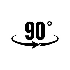 Poster - Angle 90 degrees icon. Geometry math symbol. Rotation symbol. Vector on isolated white background. EPS 10.