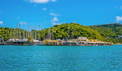 Wall Mural - A view across the English Harbour from Nelson's Dockyard in Antigua