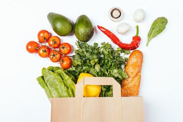 Wall Mural - Healthy food in paper grocery bag