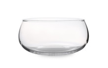 Stylish Empty Glass Vase Isolated On White
