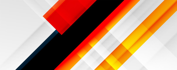 Wall Mural - Geometric abstract backgrounds with shadow lines, modern forms, rectangles, squares and fluid gradients. Bright colorful stripes cool backdrops