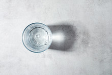 Glass Of Sparkling Water Top View
