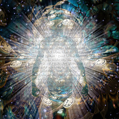 Wall Mural - the spirit. human soul. text in the original arabic from the mystic poet jalal ad-din muhammad rumi 