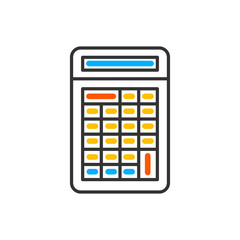 Poster - Calculator, math icon. Element of education illustration. Signs and symbols can be used for web, logo, mobile app, UI, UX. Vector color icon.