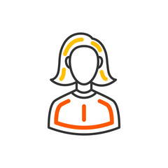 Poster - Business woman icon, avatar symbol. Female pictogram. Vector color icon.