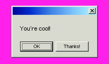 Retro User Interface With Message "You're Cool". Vaporwave And Cyberpunk Style Aesthetics.