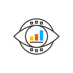 Poster - Eye flat icon infographic. Vector color icon.