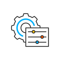 Poster - Settings button icon. Slider bar. Vector color icon.