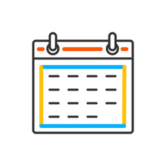 Poster - Flat calendar Icon. Calendar on the wall. Vector color icon.
