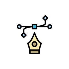 Poster - Vector pen icon. Simple color with outline vector elements of architecture icons for ui and ux, website or mobile application