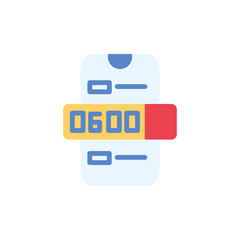 Poster - Calendar smartphone clock icon. Simple color vector elements of almanac icons for ui and ux, website or mobile application