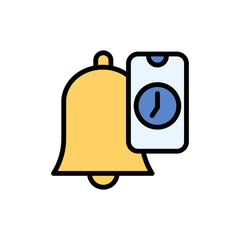 Poster - Calendar smartphone clock icon. Simple color with outline vector elements of almanac icons for ui and ux, website or mobile application