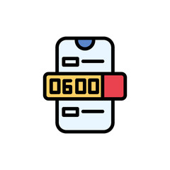 Poster - Calendar smartphone clock icon. Simple color with outline vector elements of almanac icons for ui and ux, website or mobile application