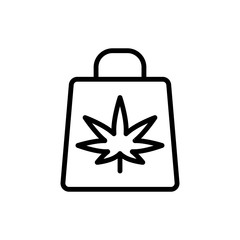 Poster - Marijuana package icon. Simple line, outline vector elements of herbal drugs icons for ui and ux, website or mobile application