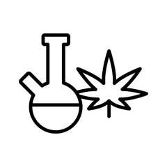 Wall Mural - Marijuana water pipes icon. Simple line, outline vector elements of herbal drugs icons for ui and ux, website or mobile application