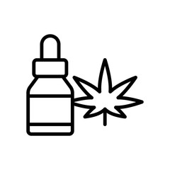 Poster - Marijuana cannabis oil icon. Simple line, outline vector elements of herbal drugs icons for ui and ux, website or mobile application