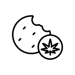 Sticker - Marijuana cookie icon. Simple line, outline vector elements of herbal drugs icons for ui and ux, website or mobile application