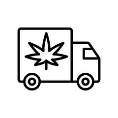 Wall Mural - Marijuana track icon. Simple line, outline vector elements of herbal drugs icons for ui and ux, website or mobile application