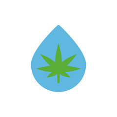 Poster - marijuana drop icon. simple color vector elements of herbal drugs icons for ui and ux, website or mo