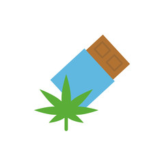 Wall Mural - Marijuana chocolate icon. Simple color vector elements of herbal drugs icons for ui and ux, website or mobile application