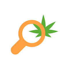 Poster - Marijuana magnifier icon. Simple color vector elements of herbal drugs icons for ui and ux, website or mobile application